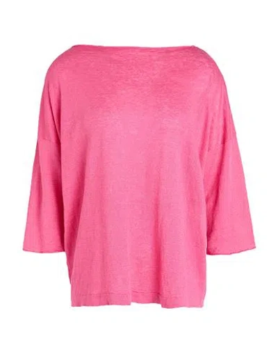 Fezbag® Fezbag Woman Sweater Fuchsia Size 2 Linen In Pink
