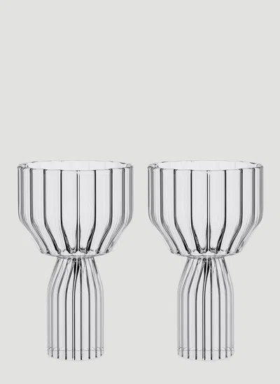 Fferrone Design Set Of Two Margot Water Goblets In Transparent