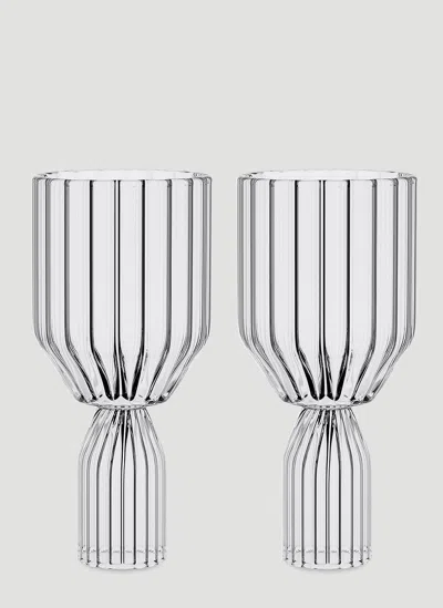 FFERRONE DESIGN SET OF TWO MARGOT WHITE WINE GOBLETS