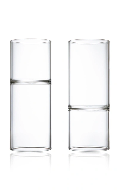 Fferrone Revolution Set-of-two Water & Wine Glasses In Clear