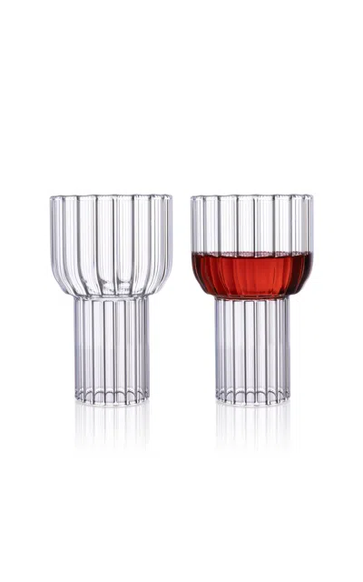 Fferrone Set-of-two Frances Wine Glass In Clear