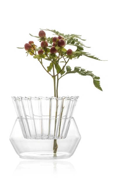 Fferrone Splash Glass Vase In Transparent