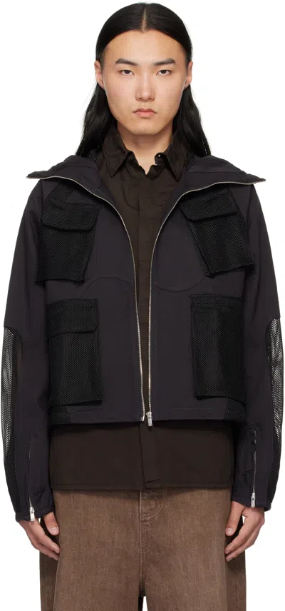 Fffpostalservice Black Aire Multi Mesh Pocket Jacket