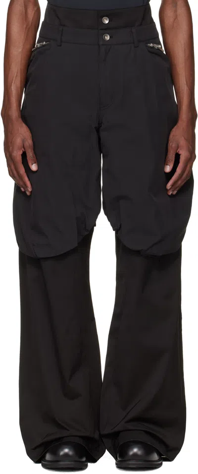 Fffpostalservice Black Bolsu Double Layered Trousers