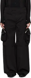 Fffpostalservice Black Diffraction Convertible Cargo Pants In Black