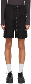 Fffpostalservice Black Press-stud Shorts In Black