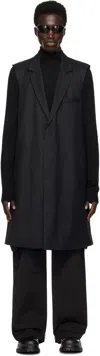 Fffpostalservice Black Sleeveless Backzip Coat In Black