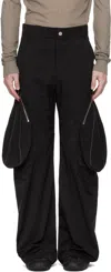 Fffpostalservice Black Wide Backzip Cargo Pants