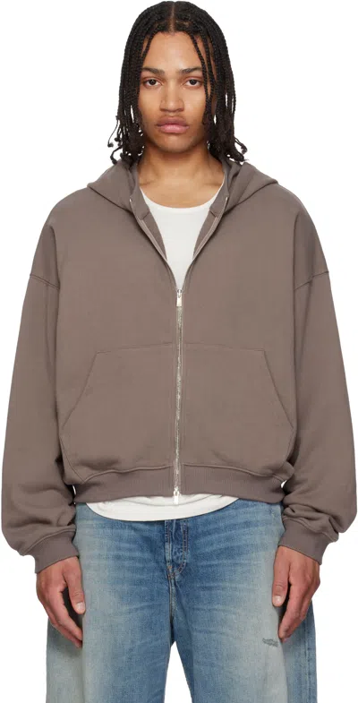 Fffpostalservice Brown Rh Zip Up Hoodie