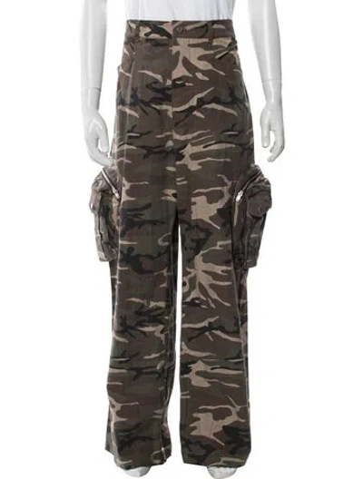 Pre-owned Fffpostalservice Camouflage Print Cargo Pants In Neutral