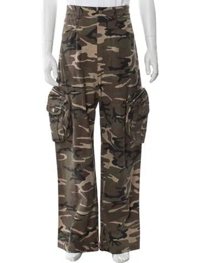 Pre-owned Fffpostalservice Camouflage Print Cargo Pants W/ Tags In Green
