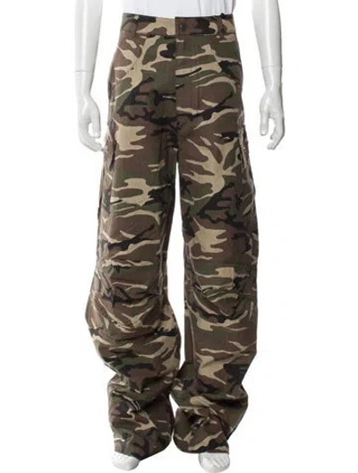 Pre-owned Fffpostalservice Camouflage Print Cargo Pants W/ Tags In Green