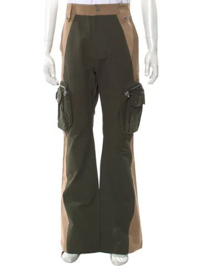 Pre-owned Fffpostalservice Colorblock Pattern Cargo Pants In Green