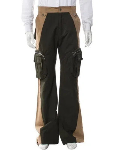 Pre-owned Fffpostalservice Colorblock Pattern Cargo Pants W/ Tags In Green