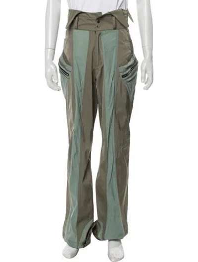 Pre-owned Fffpostalservice Colorblock Pattern Pants In Green