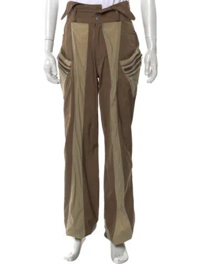 Pre-owned Fffpostalservice Colorblock Pattern Pants In Green