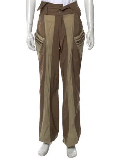 Pre-owned Fffpostalservice Colorblock Pattern Pants In Green