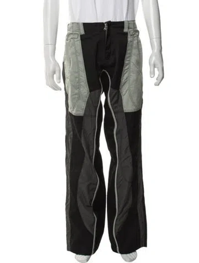 Pre-owned Fffpostalservice Colorblock Pattern Pants W/ Tags In Black