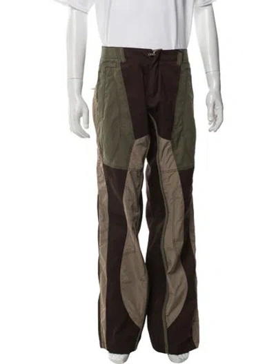 Pre-owned Fffpostalservice Colorblock Pattern Pants W/ Tags In Brown