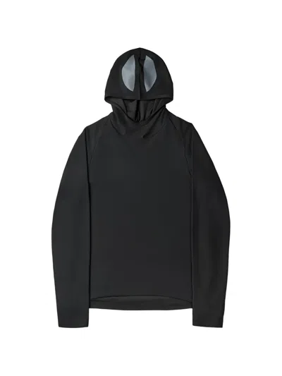 Fffpostalservice Emishi Eye-motif Raglan-sleeve Hoodie In Black