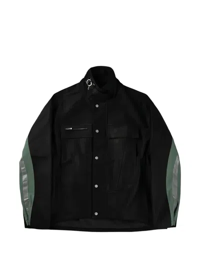 Fffpostalservice Ff Bunker Waxed Panelled Jacket In Black
