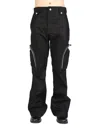 Fffpostalservice Flared Cargo Trousers In Black