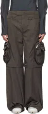 Fffpostalservice Gray Diffraction Convertible Cargo Pants