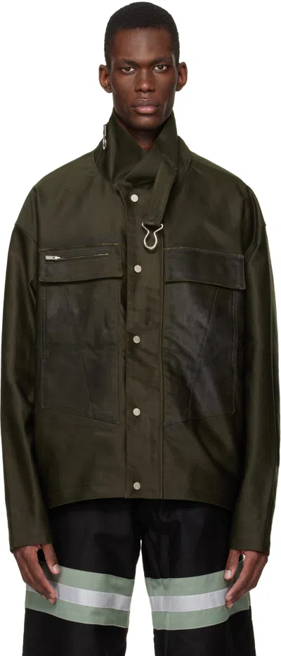 Fffpostalservice Khaki Ff Bunker Jacket In Black
