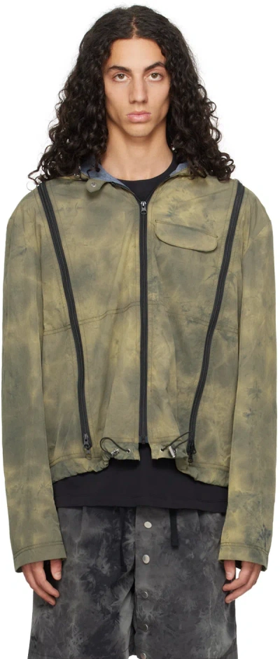 Fffpostalservice Khaki Zip Vent Jacket In Stega