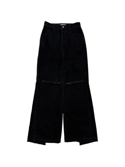 Fffpostalservice Panelled Distressed Jeans In Black