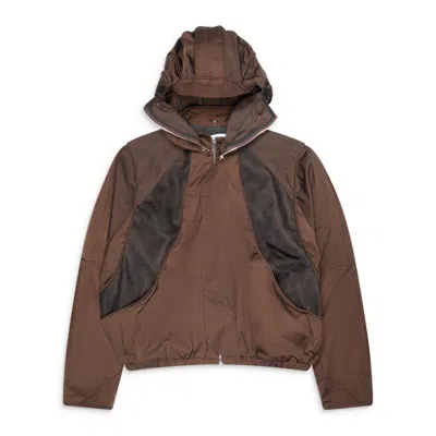 Fffpostalservice Parachute Hooded Jacket (gen 2) Brown In Burgundy