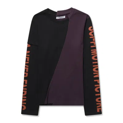 Fffpostalservice Reconstructed Defense Long Sleeve Black/violet In Animal Print