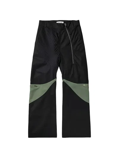 Fffpostalservice Sahara Contrast-insert Trousers In Black