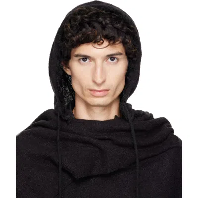 Fffpostalservice Ssense Exclusive Black Hooded Zip Scarf