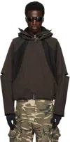 Fffpostalservice Ssense Exclusive Brown Parachute Hooded Jacket In Fondant Brown