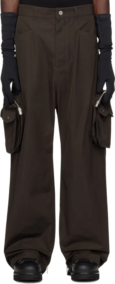 Fffpostalservice Ssense Exclusive Brown Wide Backzip Cargo Pants In Fondant Brown