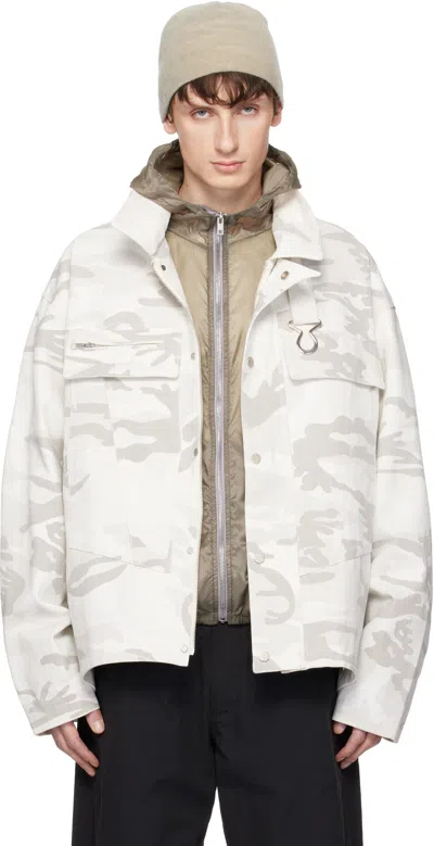 Fffpostalservice Ssense Exclusive Off-white Ff Bunker Jacket In Multi