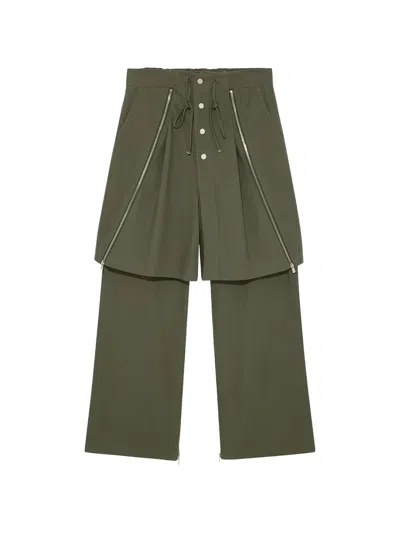 Fffpostalservice Zip-detail Trousers In Green