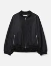 Fffpostalservice Black Waxed Cotton Zip Ma-1 Bomber Jacket In Black