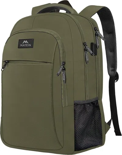 Ffic 15.6 Inch Travel Laptop Backpack, Sturdy Computer Backpack For Women Men With Usb Charging Port, Lig In Green
