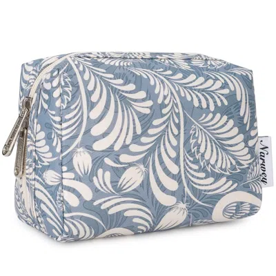 Ffic Small Makeup Bag For Purse Cosmetic Bag Travel Makeup Pouch Zipper Pouch Cute Make Up Bags With Comp In Blue