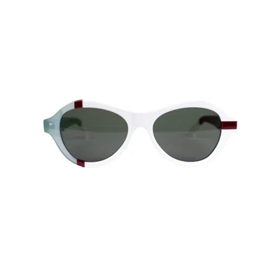 Ffin Eyewear Men's Ana - Award Winning Sunglasses In White-mint-red In Metallic