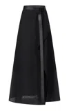 Fforme Ainsley Leather Trimmed Skirt In Black