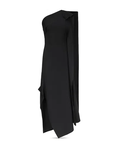 Fforme Andie Asymmetric One Shoulder Dress In Black