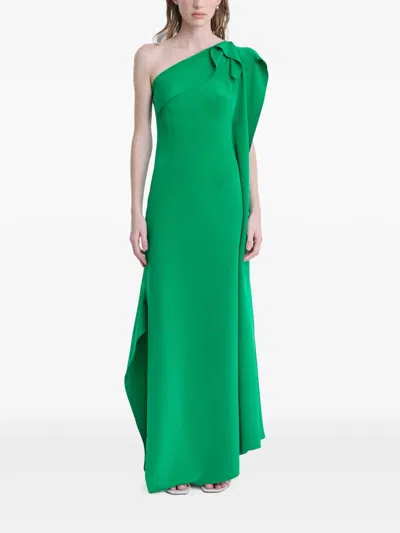 Fforme Andie Draped-detail Dress In Green