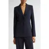 Fforme Bennet Tailored Stretch Virgin Wool Jacket In Blue
