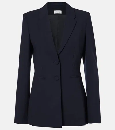 Fforme Bennet Wool-blend Crêpe Blazer In Blue