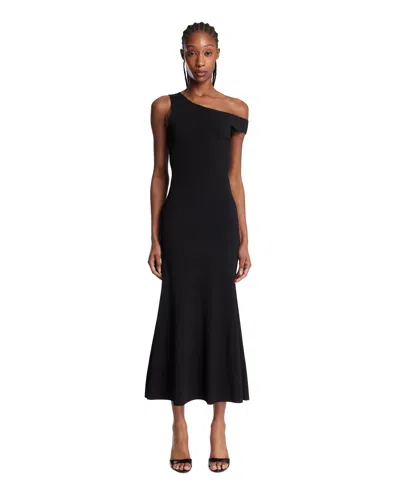 Fforme Black Off-shoulder Midi Dress