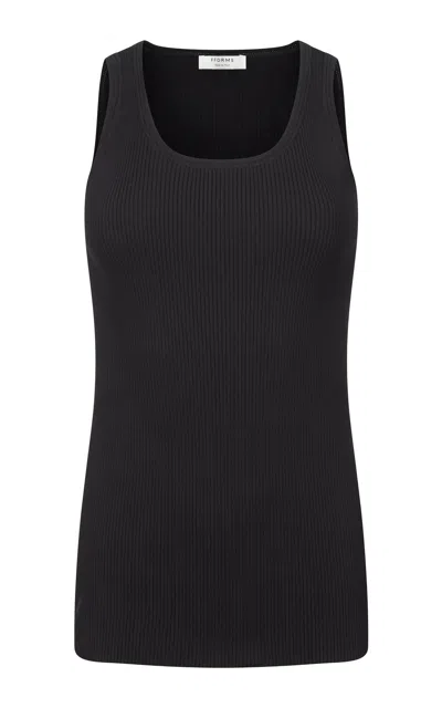 Fforme Camilla Ribbed Cotton Knit Tank In Black
