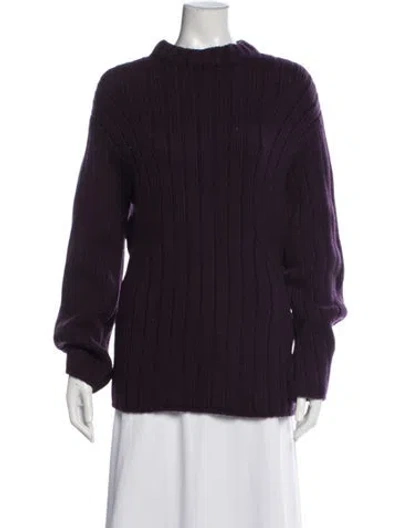 Pre-owned Fforme Cashmere Mock Neck Sweater In Burgundy